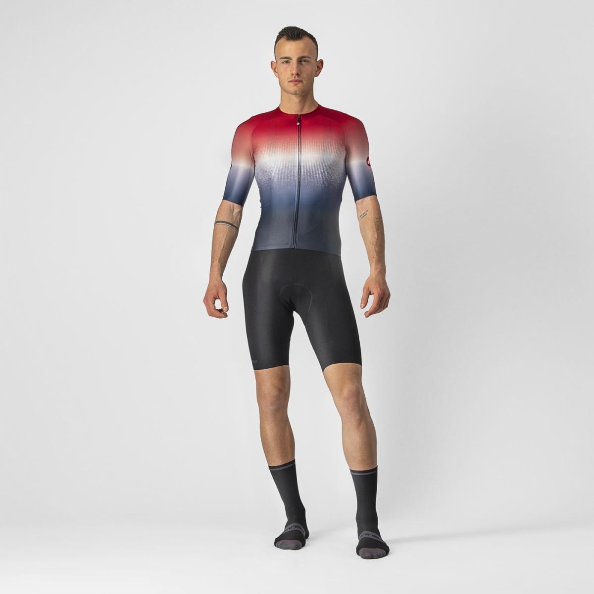 Castelli Aero Race 6.0 Rosso Corsa Jersey Savile Blue/Red