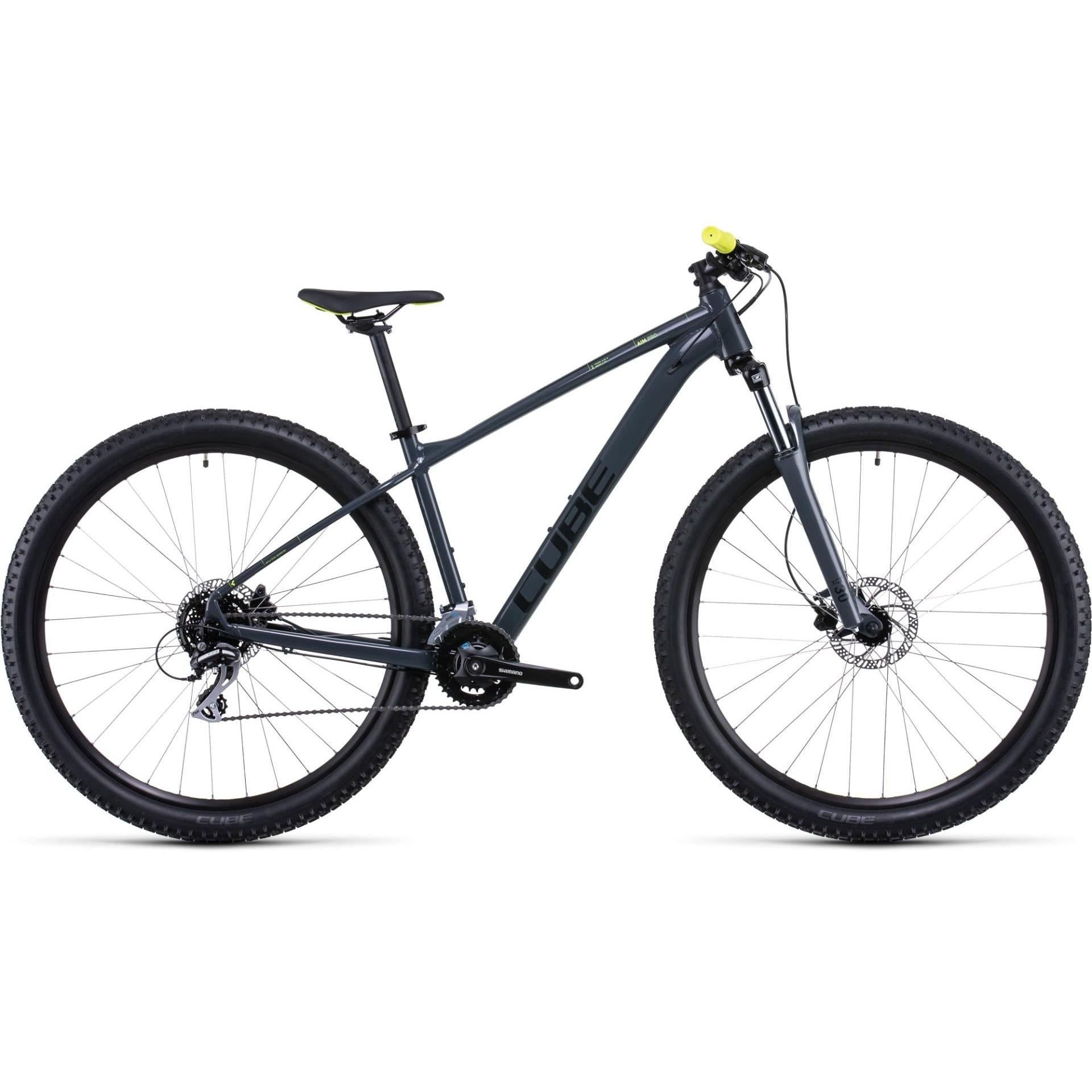 Cube Aim Pro Hardtail Mountain Bike Grey 'n' Flash Yellow Euro Spec