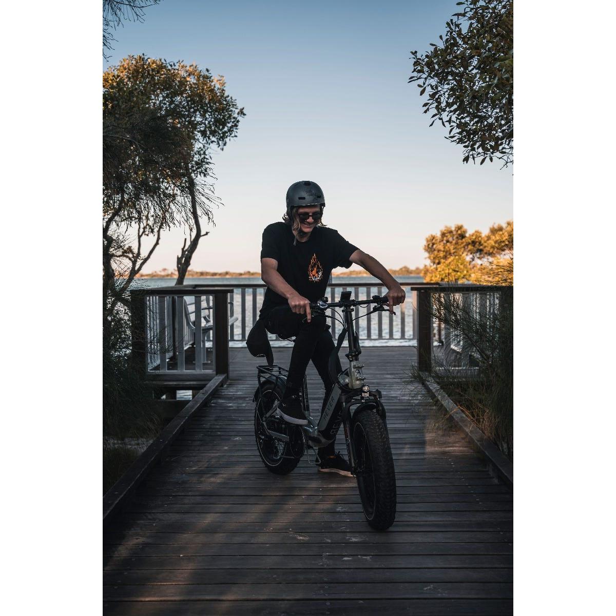 Rever Turbo Folding Fat Wheel Electric Bike Grey