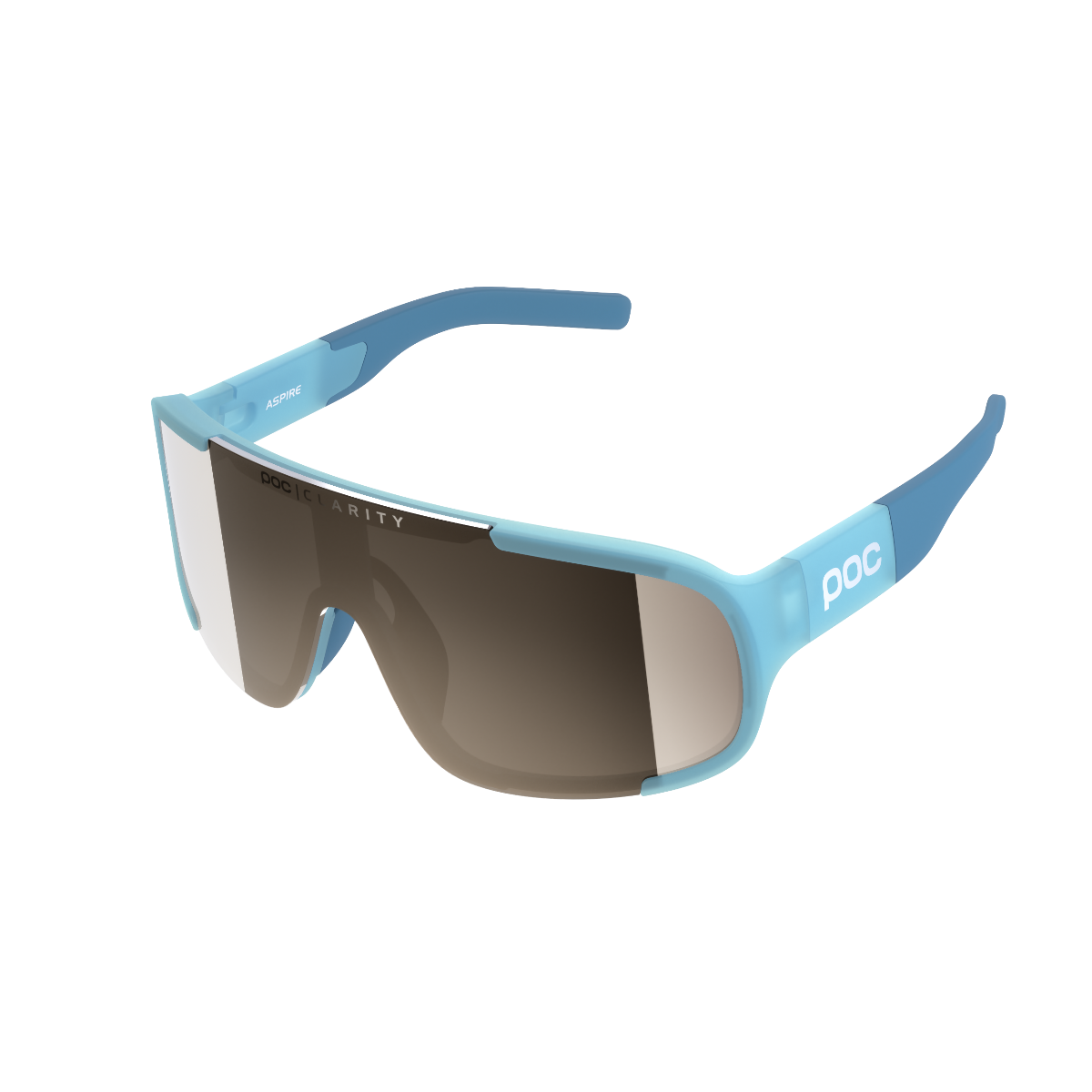 POC Aspire Sunglasses Basalt Blue With Brown/Silver Mirror Lens