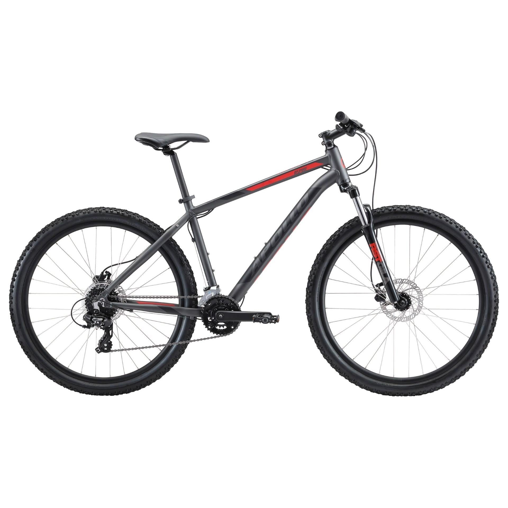 Apollo Aspire 30 Mountain Bike Charcoal Black/Red (2020)