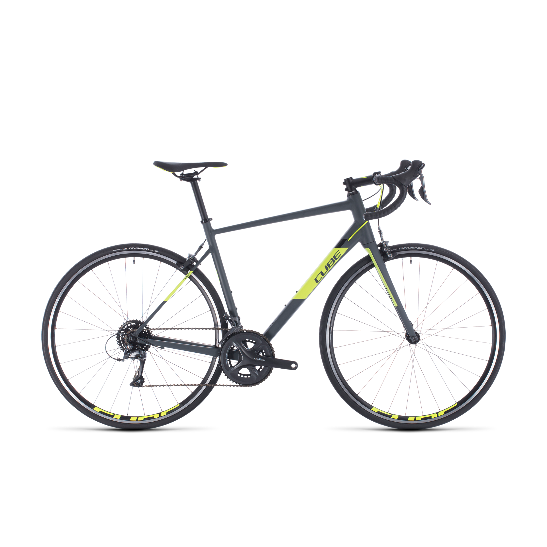 Cube Attain Road Bike Grey/Flash Yellow (2020)