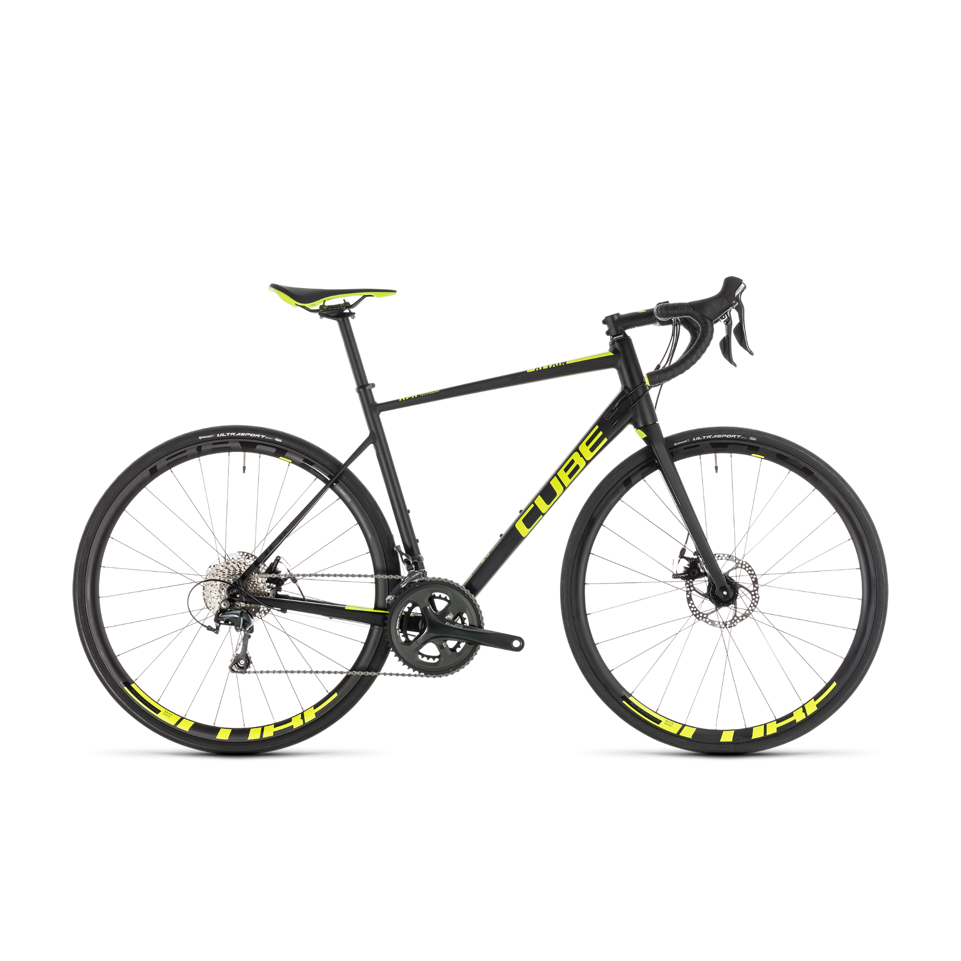 Cube Attain Race Disc Road Bike Black/Flash Yellow