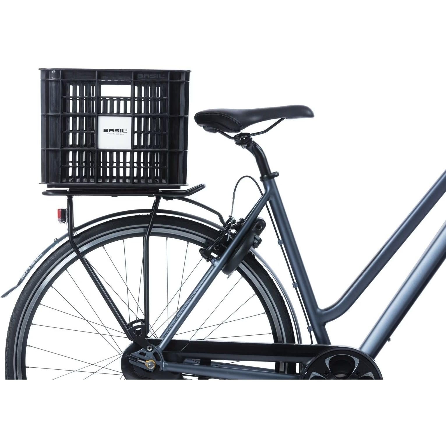 Basil Bicycle Crate Large 40L Recycled Plastic Black