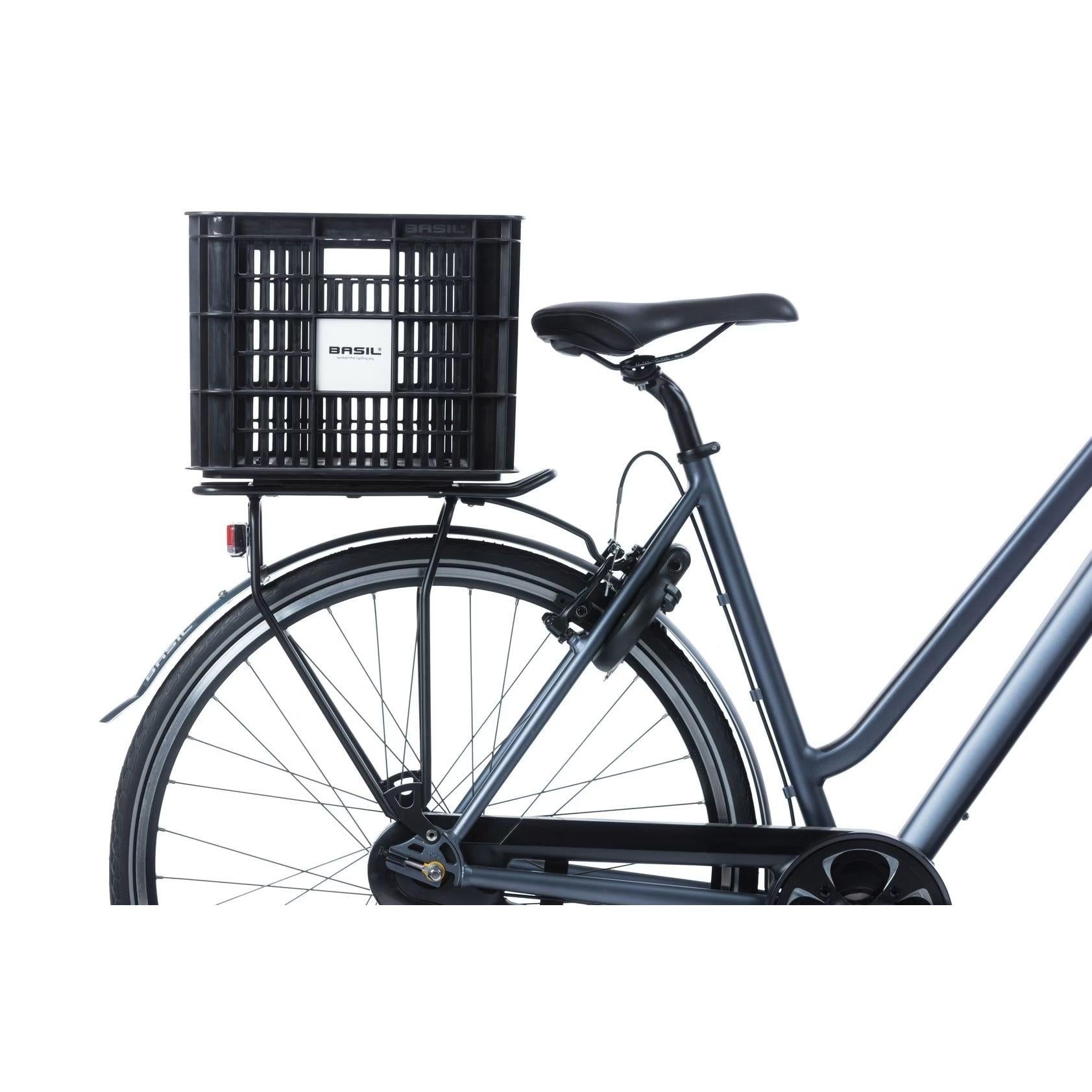 Basil Bicycle Crate MIK Large 40L Recycled Plastic Black