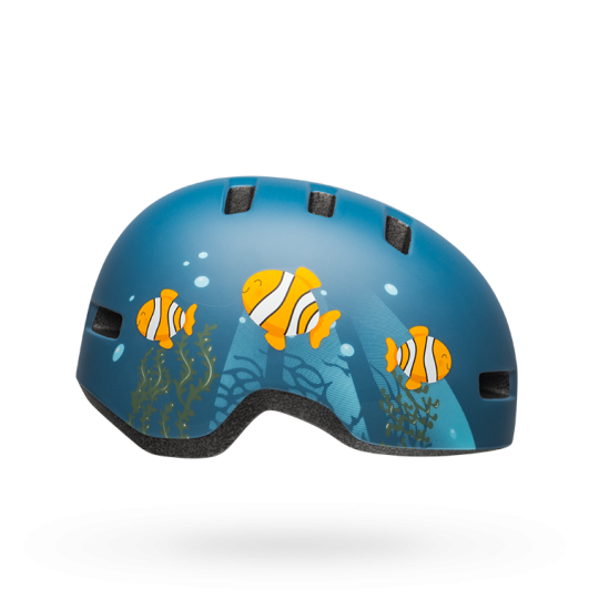 Bell Lil Ripper Kids Helmet Matt Grey/Blue Fish