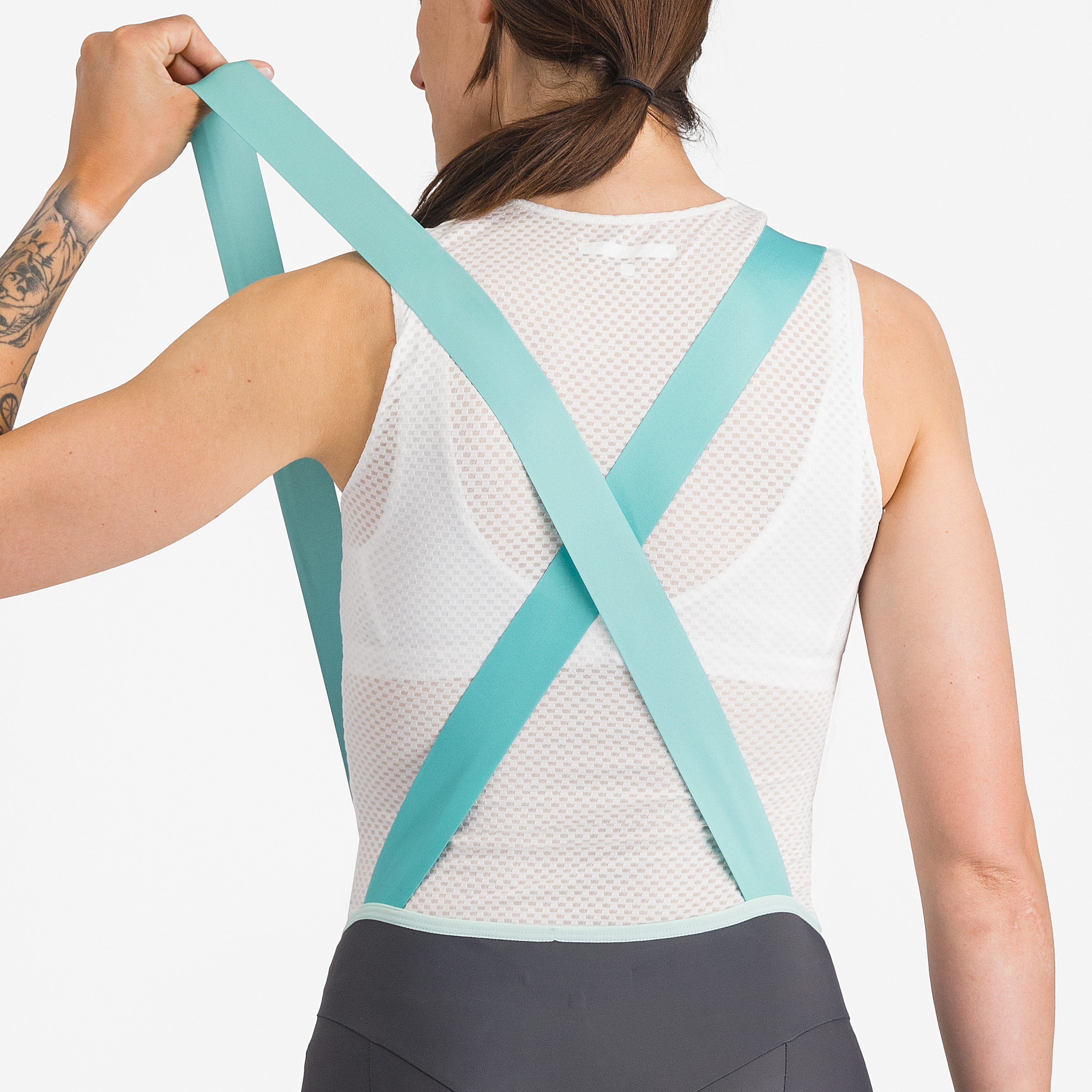 Castelli Prima DT 2 Womens Bibknicks Dark Grey/Pool Blue