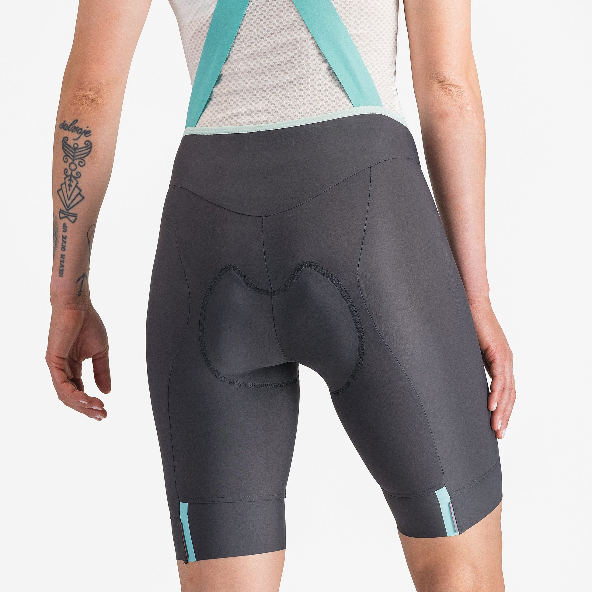 Castelli Prima DT 2 Womens Bibknicks Dark Grey/Pool Blue