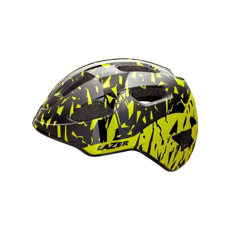 Lazer Nutz KinetiCore Kids Helmet Black/Flash Yellow (50 - 56cm)