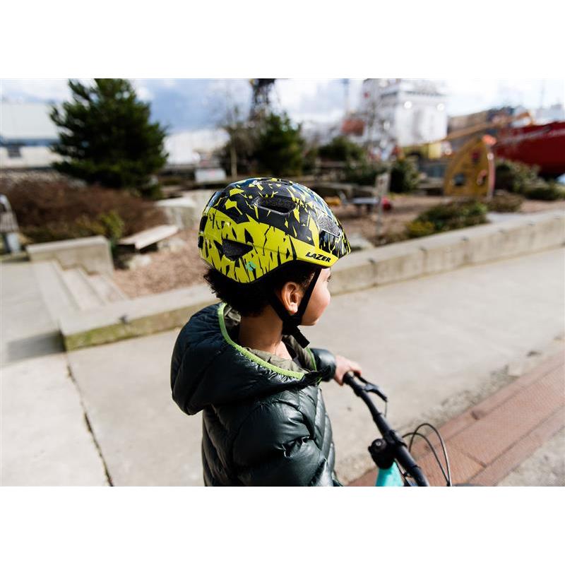 Lazer Nutz KinetiCore Kids Helmet Black/Flash Yellow (50 - 56cm)