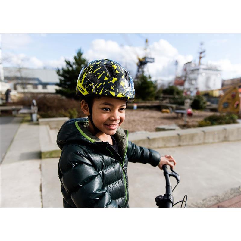 Lazer Nutz KinetiCore Kids Helmet Black/Flash Yellow (50 - 56cm)