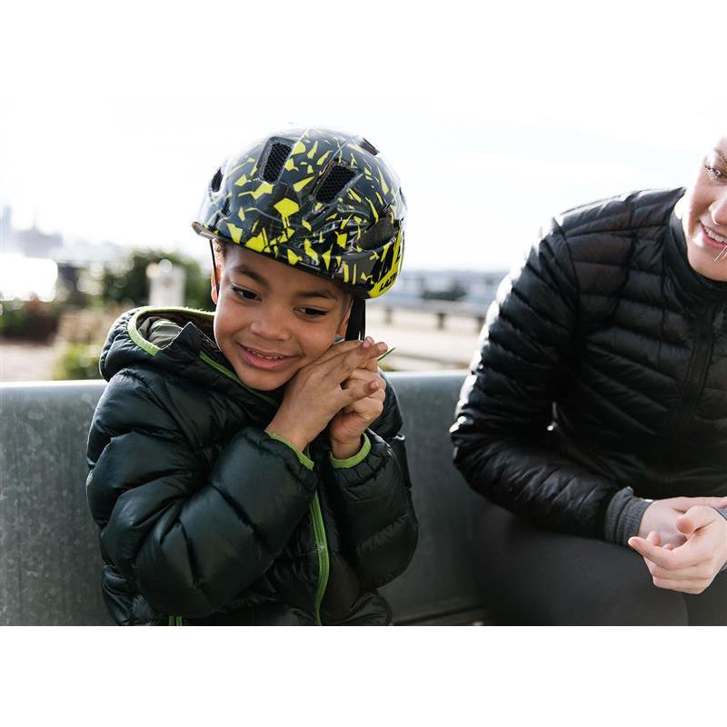 Lazer Nutz KinetiCore Kids Helmet Black/Flash Yellow (50 - 56cm)