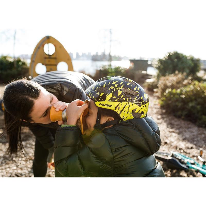Lazer Nutz KinetiCore Kids Helmet Black/Flash Yellow (50 - 56cm)