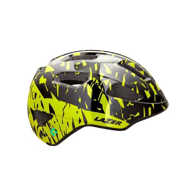 Lazer Nutz KinetiCore Kids Helmet Black/Flash Yellow (50 - 56cm)