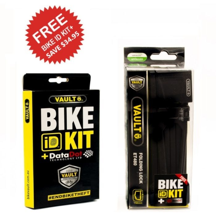 Vault Key Folding Lock with Bike ID Kit 75cm x 4mm