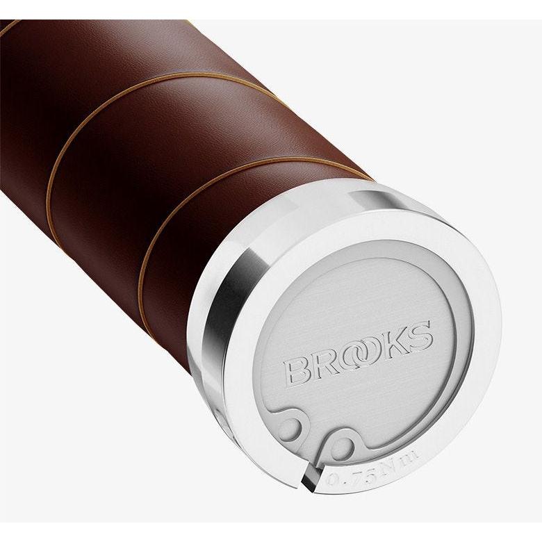 Brooks Slender Leather Grips 130mm Brown