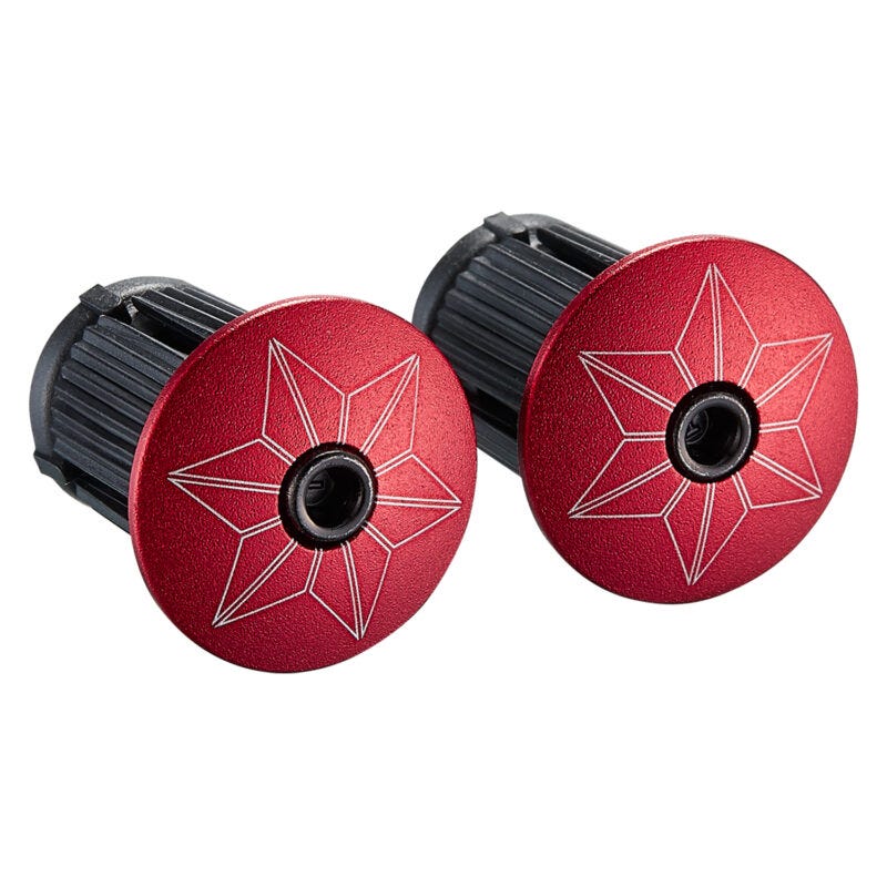 Supacaz Super Sticky Kush - Star Fade - Red + Ano Red Plugs