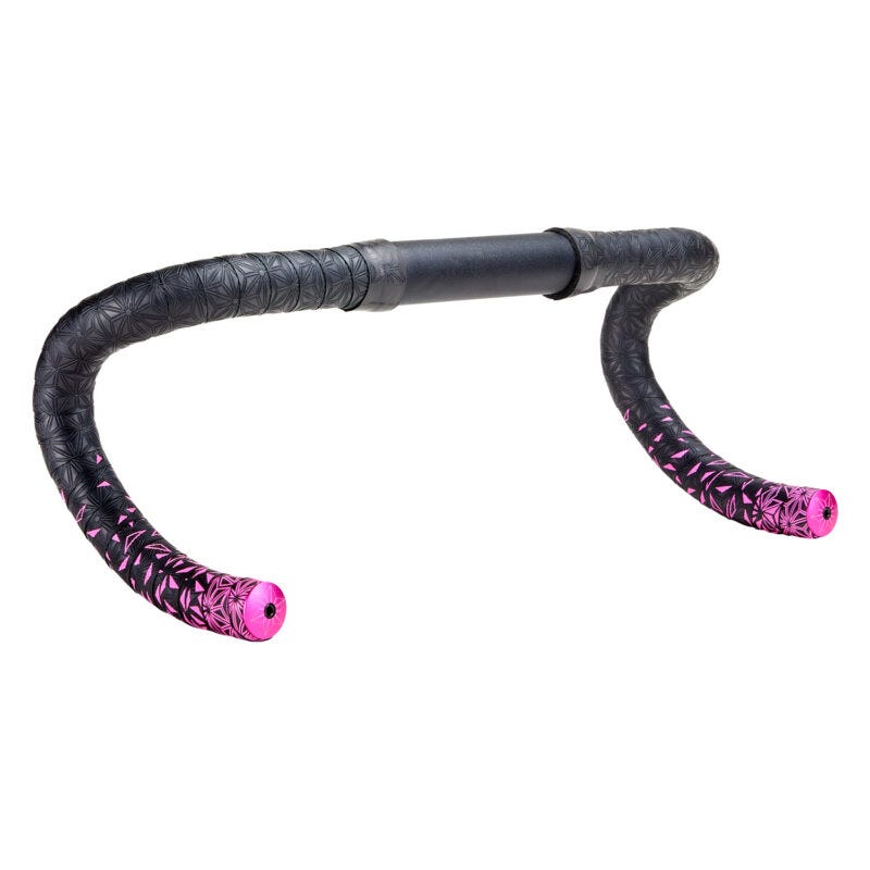 Supacaz Super Sticky Kush - Star Fade - Neon Pink + Ano Pink Plugs
