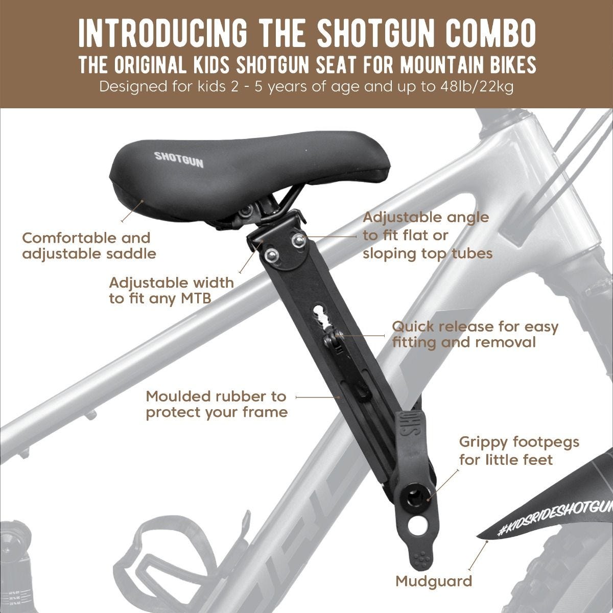 Shotgun Combo Baby Seat with Handlebar Attachment – 99 Bikes