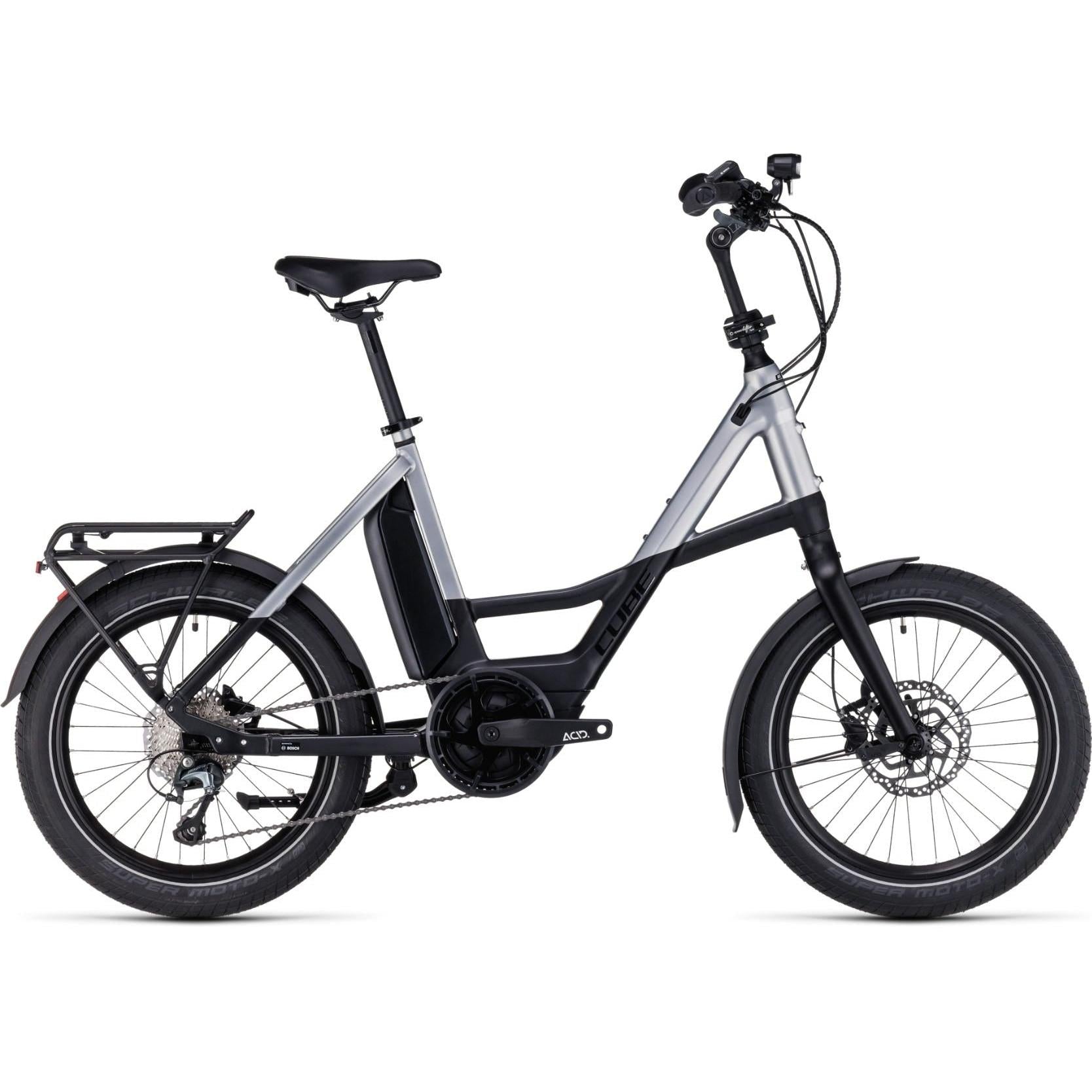 Cube Compact Sport Hybrid 500 Compact Electric Bike Black Polar Silver/Black