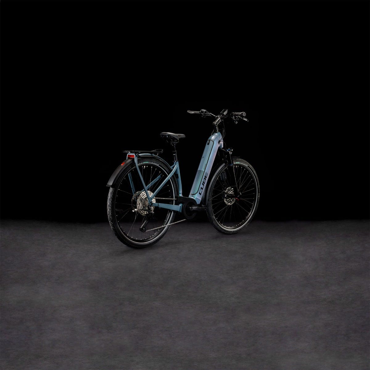 Cube Kathmandu Hybrid ABS 750 Easy Entry Electric Hybrid Bike Grey 'n' Blue