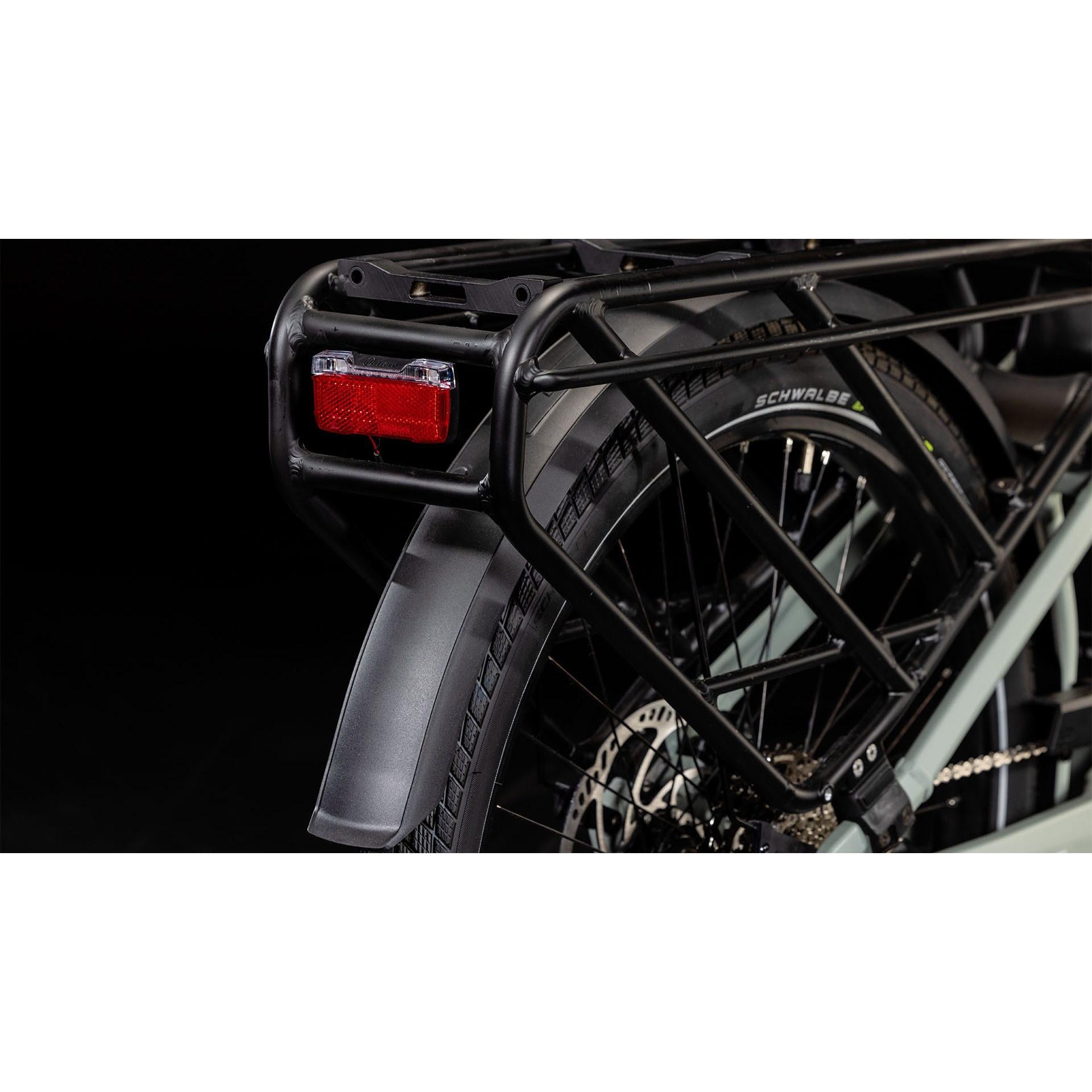Cube Longtail Sport Hybrid 725 Electric Cargo Bike Swamp Grey Reflex