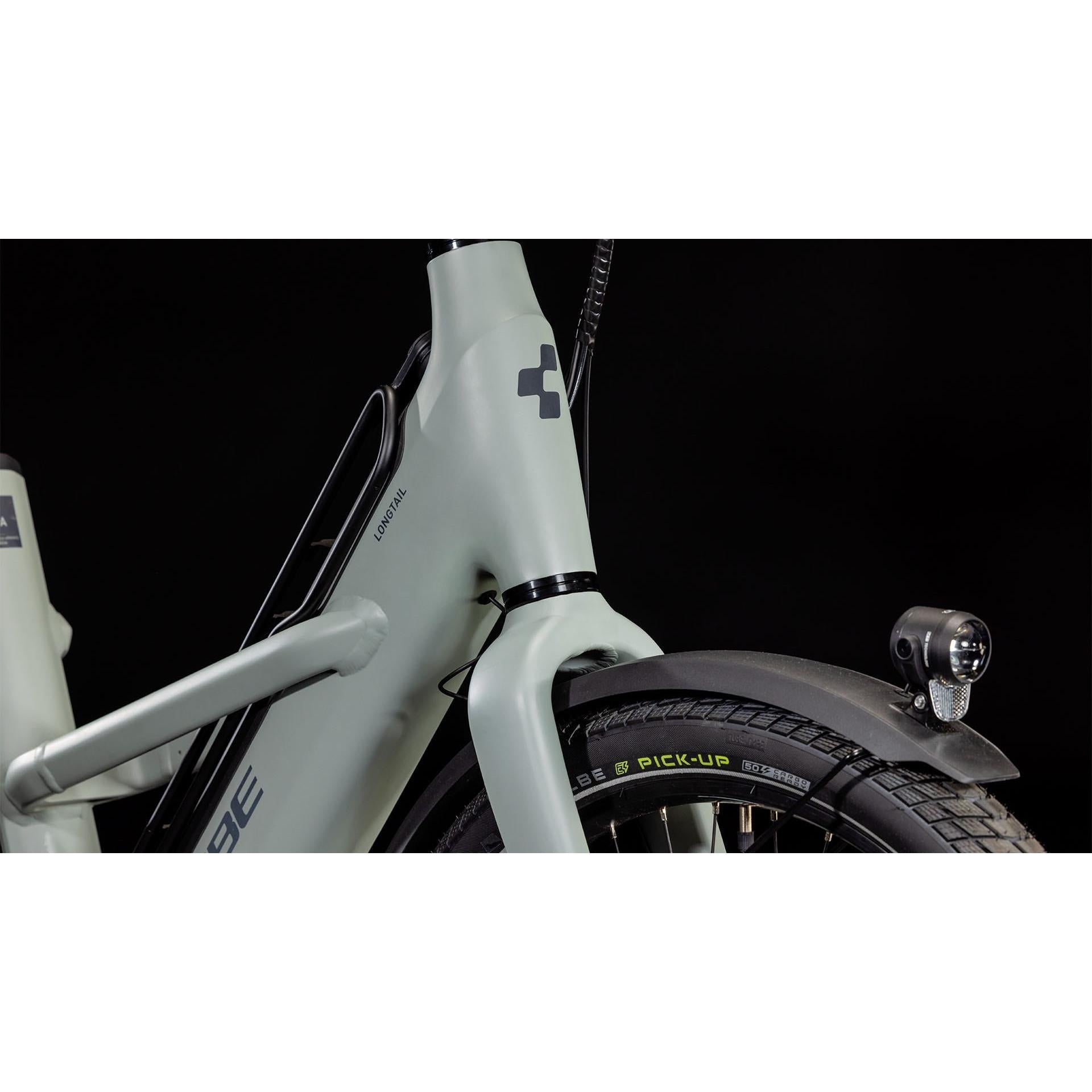 Cube Longtail Sport Hybrid 725 Electric Cargo Bike Swamp Grey Reflex
