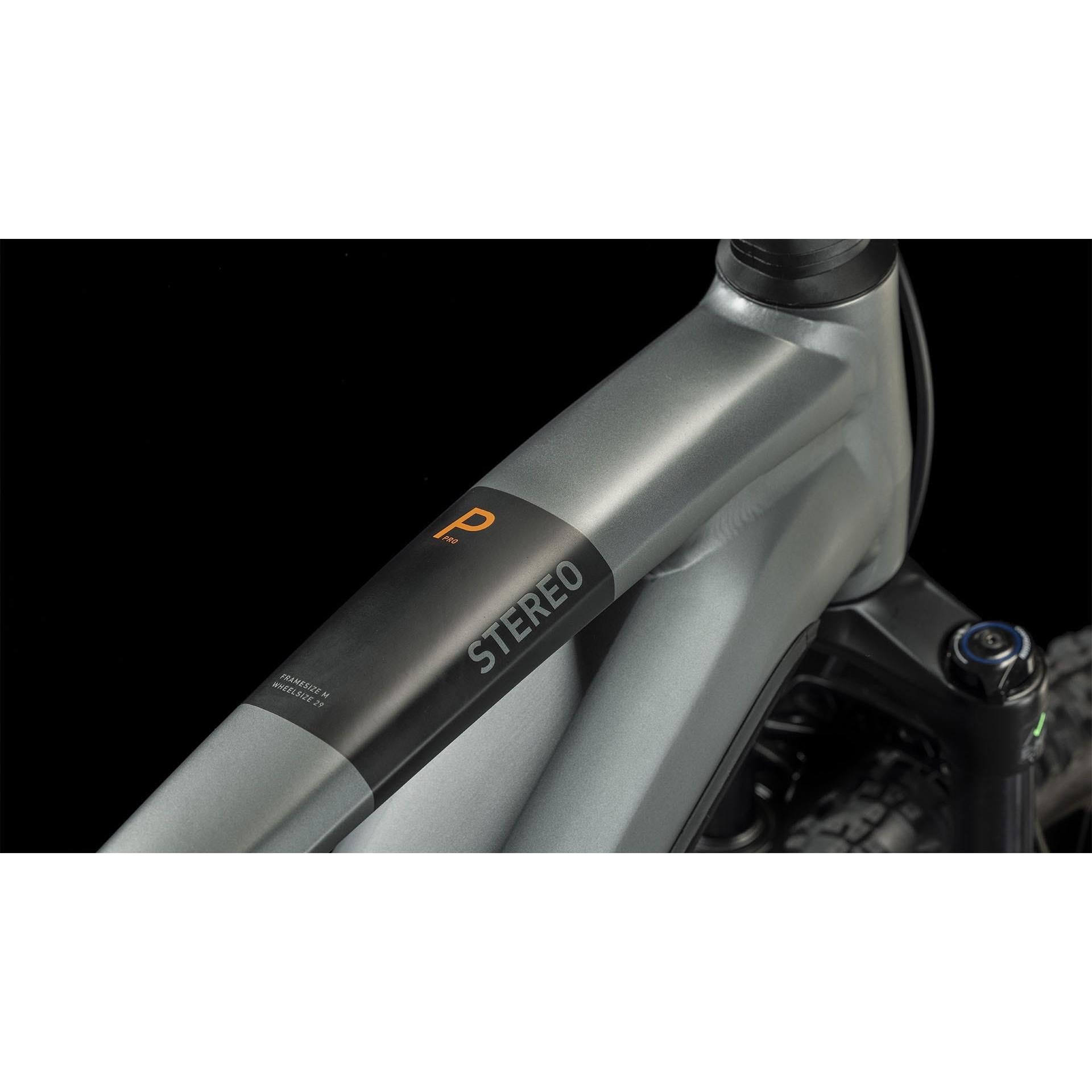 Cube Stereo Hybrid 120 Pro 625 Electric Mountain Bike Flash Grey 'n' Orange