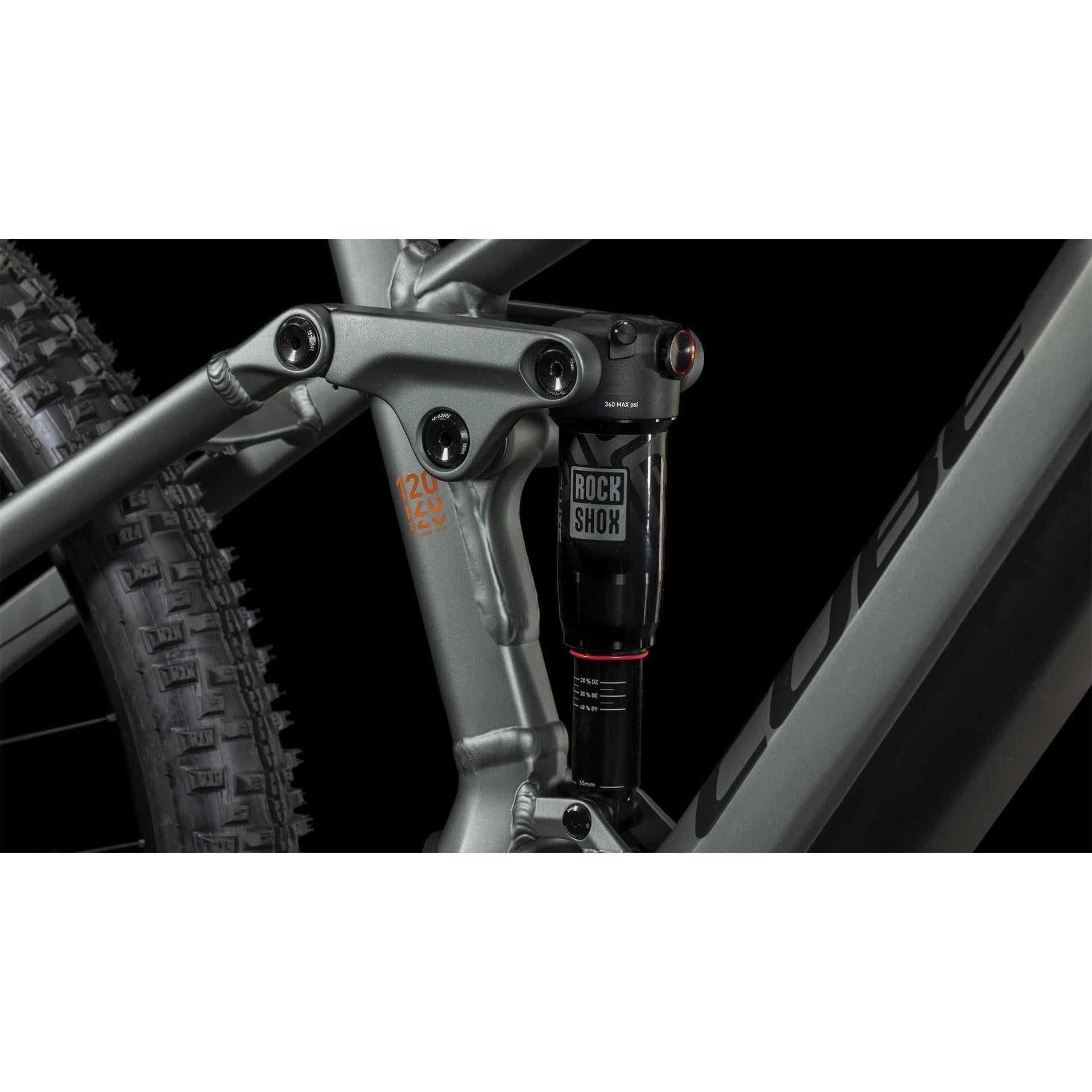 Cube Stereo Hybrid 120 Pro 625 Electric Mountain Bike Flash Grey 'n' Orange