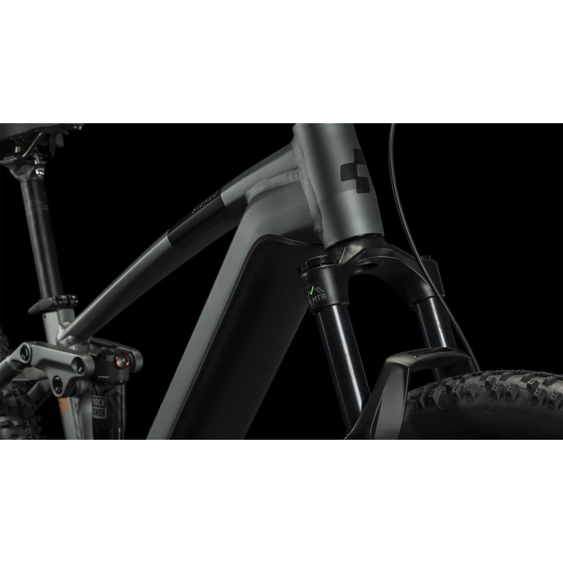 Cube Stereo Hybrid 120 Pro 625 Electric Mountain Bike Flash Grey 'n' Orange