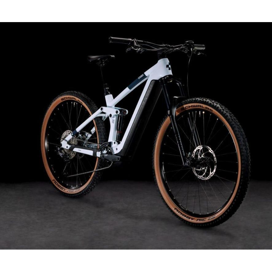 Cube Stereo Hybrid 140 HPC Pro 625 Electric Enduro Bike 625Wh Battery Frost White 'n' Grey