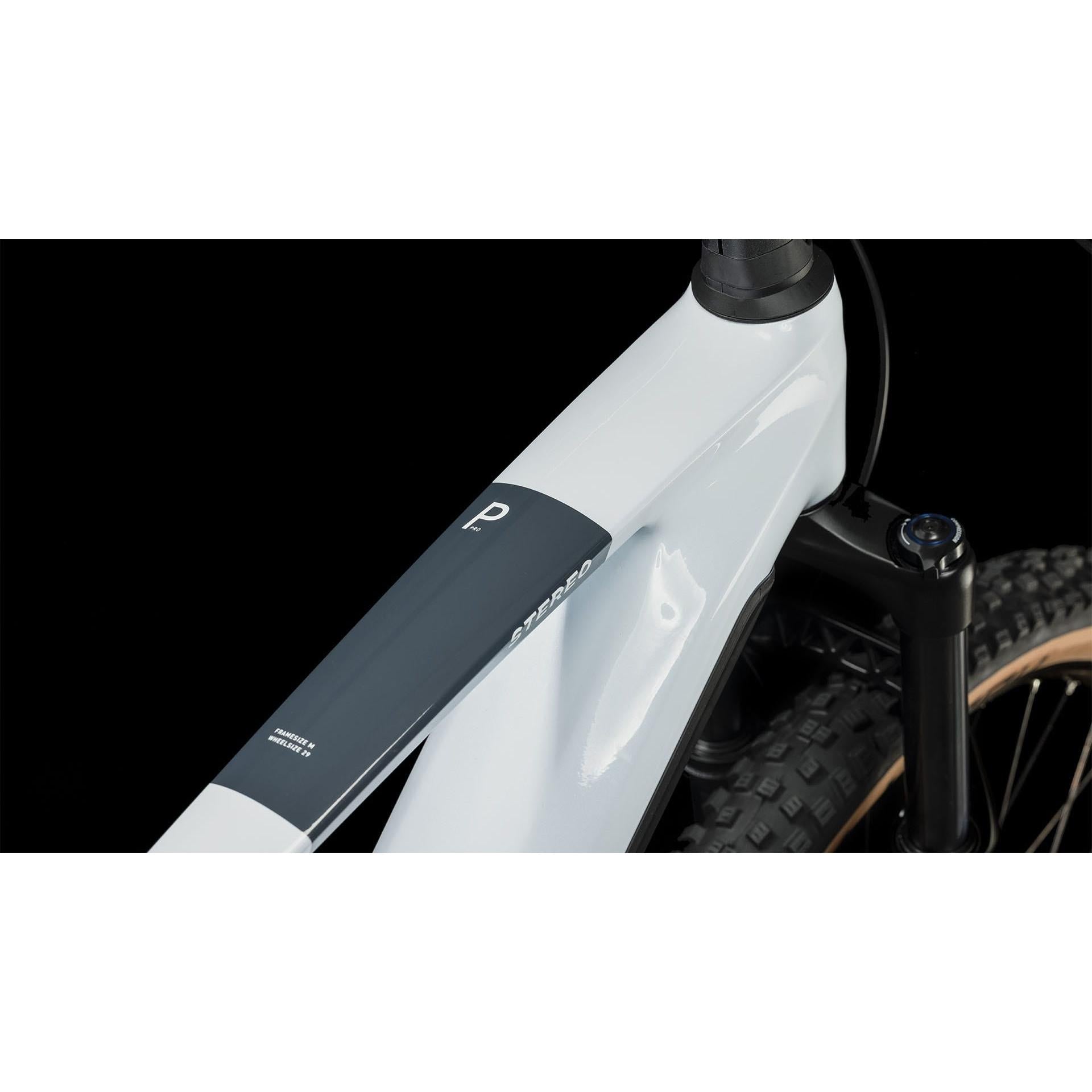 Cube Stereo Hybrid 140 HPC Pro 625 Electric Enduro Bike 625Wh Battery Frost White 'n' Grey