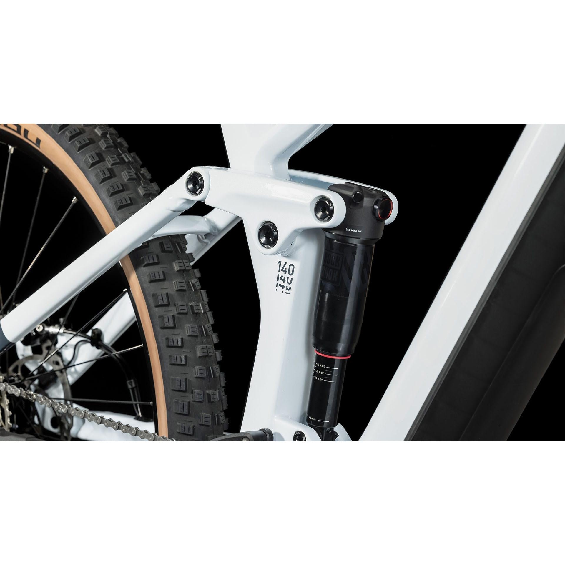 Cube Stereo Hybrid 140 HPC Pro 625 Electric Enduro Bike 625Wh Battery Frost White 'n' Grey