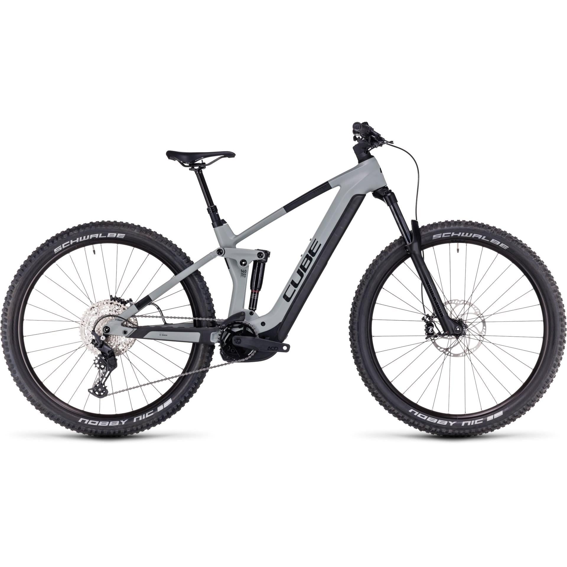 Cube Stereo Hybrid 140 HPC Pro 625 Electric Dual Suspension Mountain Bike Swamp Grey 'n' Black
