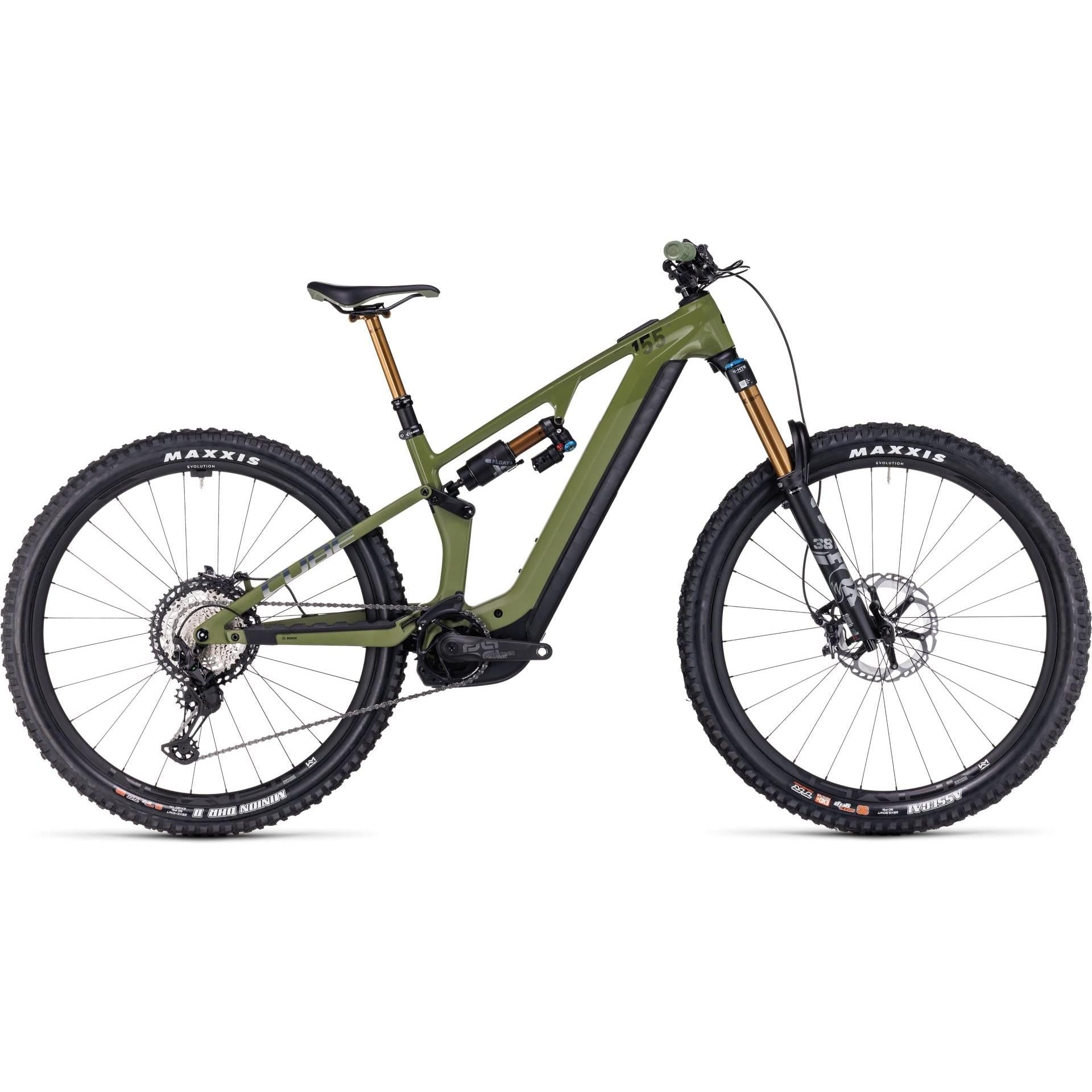 Cube Stereo Hybrid ONE55 C:68X TM 750 Electric Mountain Bike 29'' Olive n Chrome