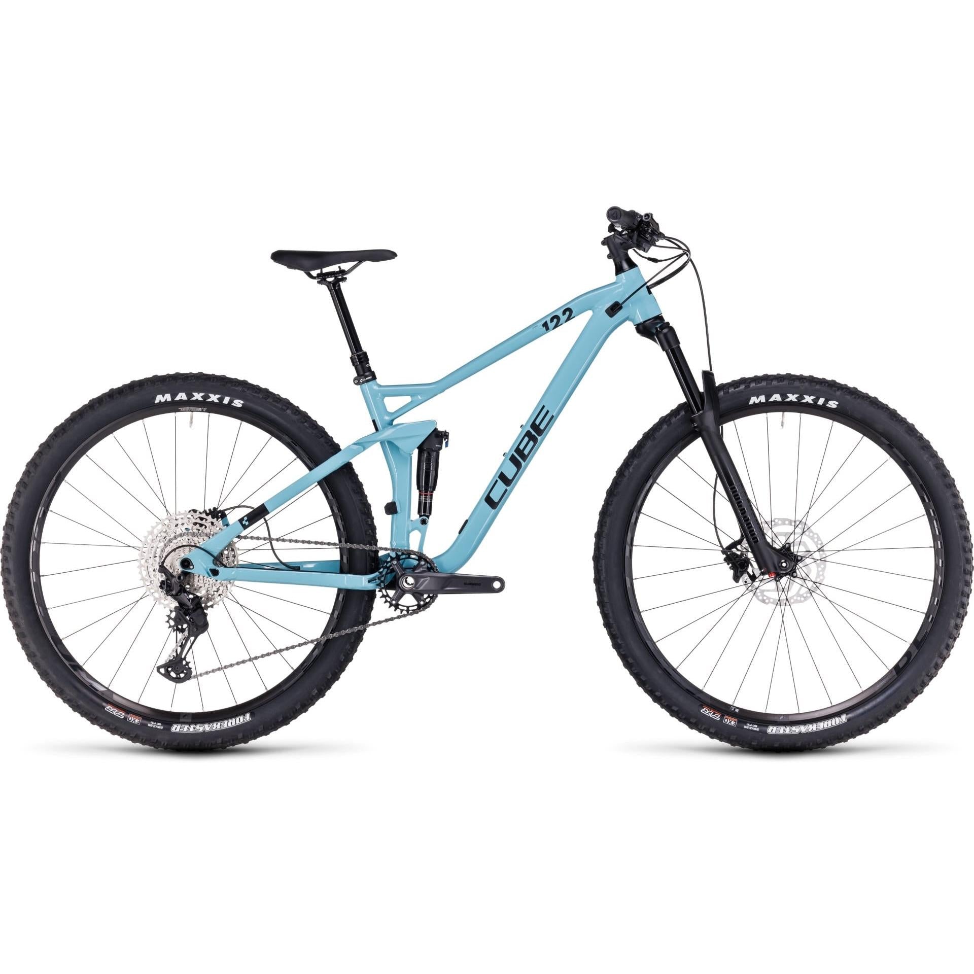Cube Stereo ONE22 Race Dual Suspension Mountain Bike Maya Blue 'n' Black