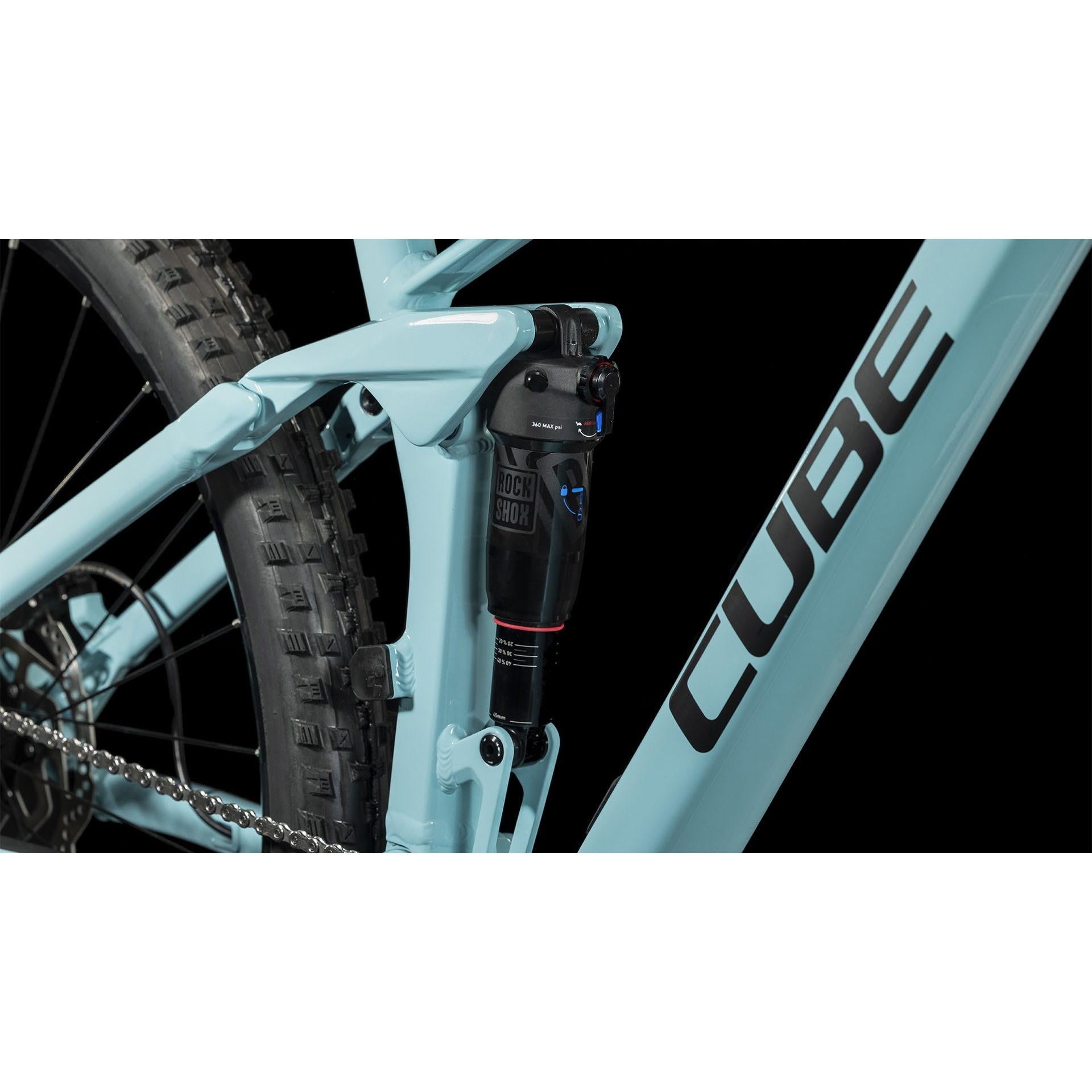 Cube Stereo ONE22 Race Dual Suspension Mountain Bike Maya Blue 'n' Black