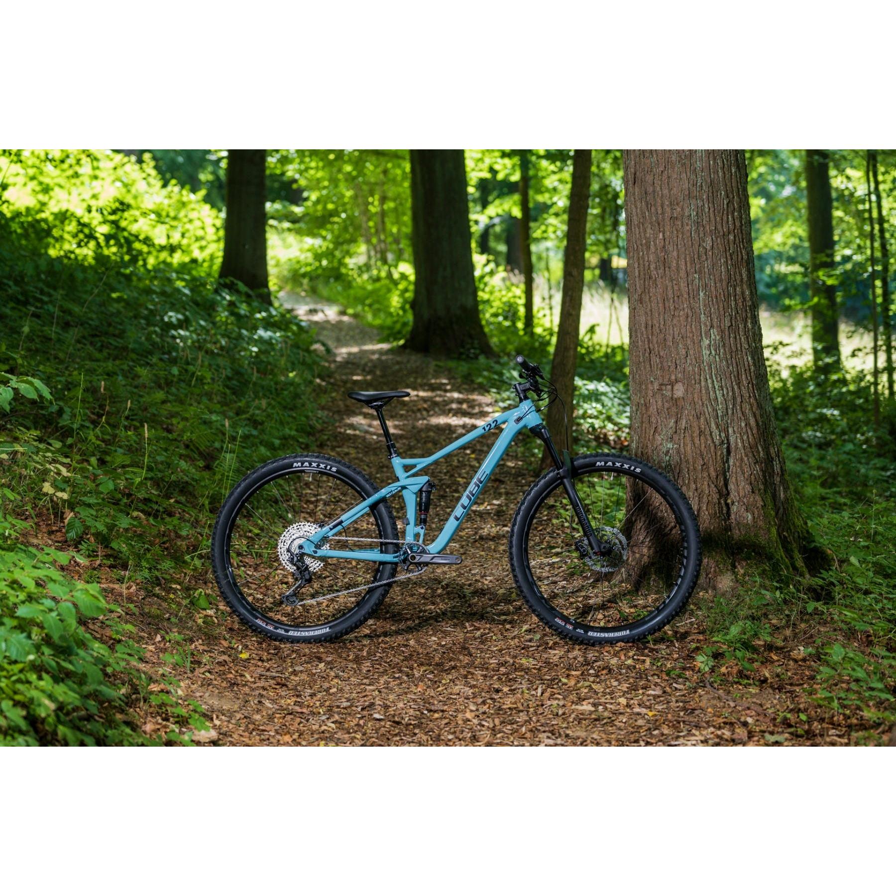 Cube Stereo ONE22 Race Dual Suspension Mountain Bike Maya Blue 'n' Black