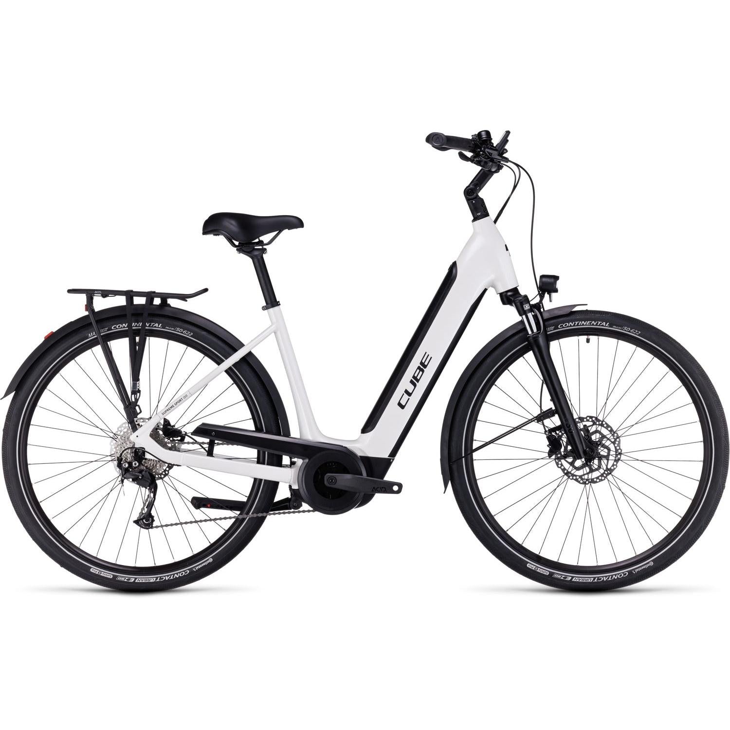 Cube Supreme Sport Hybrid ONE 500 Easy Entry Electric Hybrid Bike 500Wh Battery white'n'black