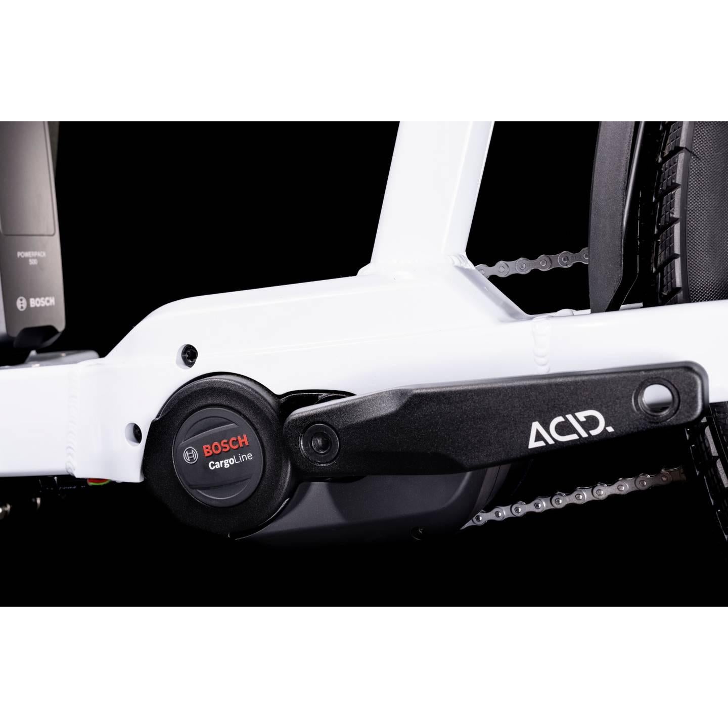 Cube Cargo Sport Dual Hybrid 1000 Electric Cargo Bike Flash White/Black