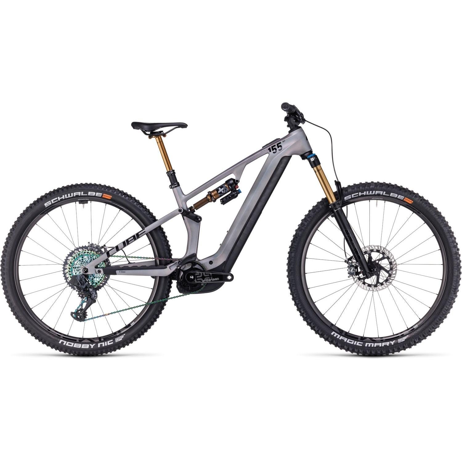 Cube Stereo Hybrid ONE55 C:68X SLT 750 29 Electric Enduro Bike Prizmsilver'n'Carbon X-Large