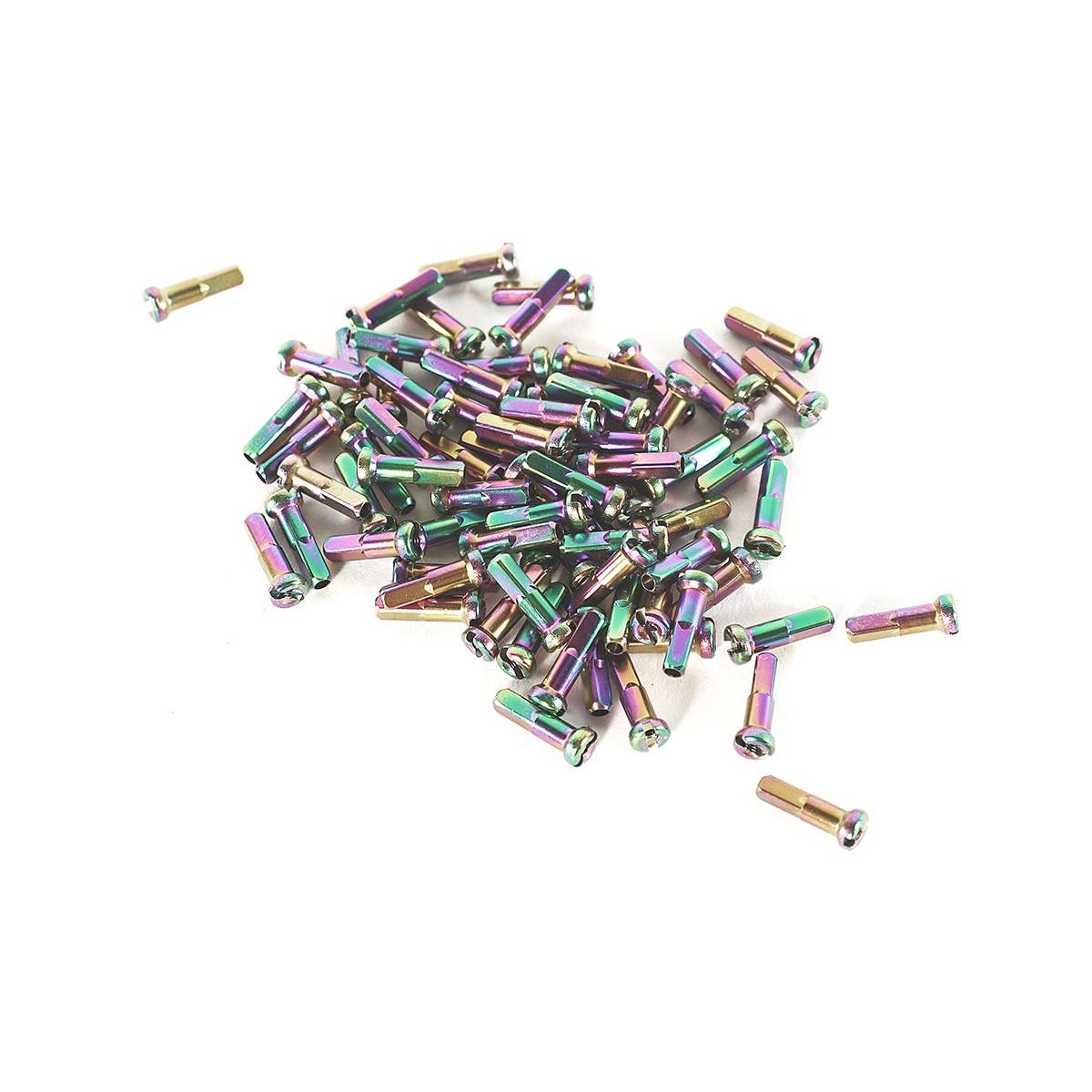 Colony Alloy Spoke Nipples 16mm Length Rainbow Pack of 75