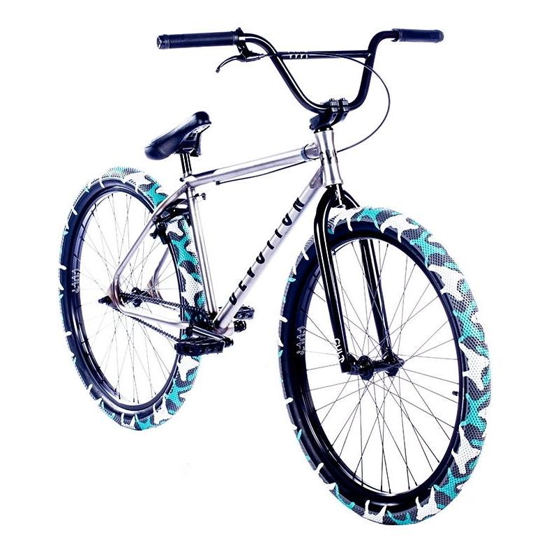 Cult Devotion 26'' Cruiser Bike Clear Raw/Teal Camo Tyres