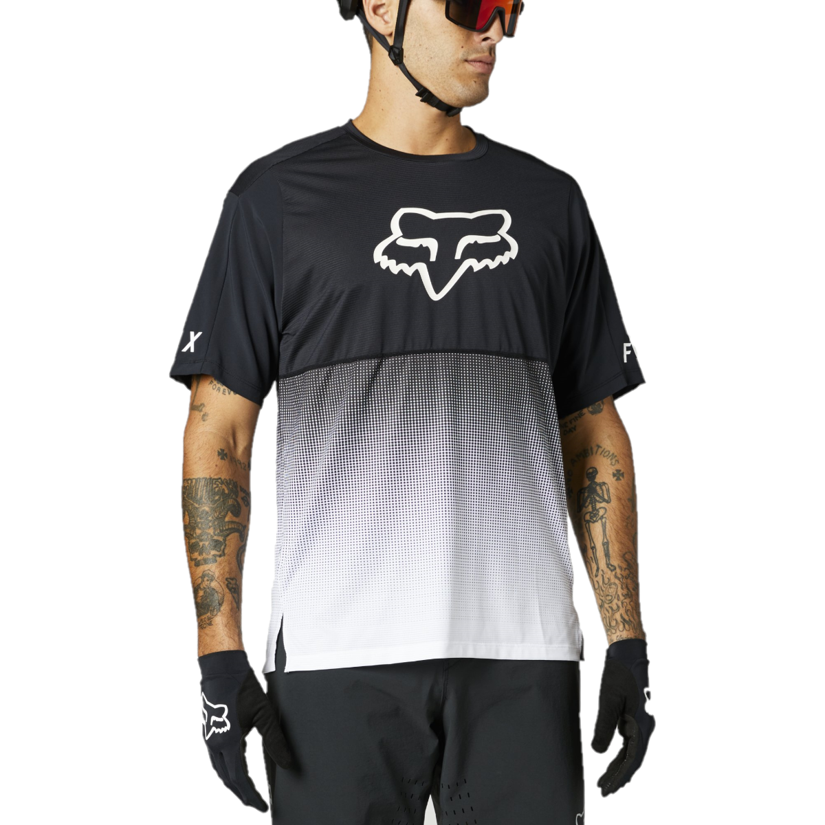 FOX Flexair Short Sleeve Jersey Black/White