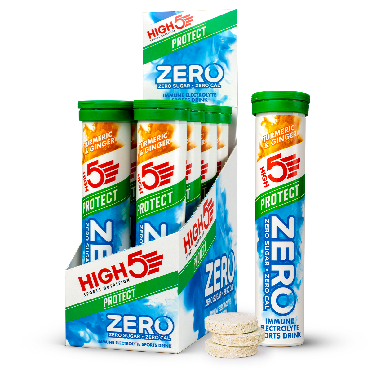 HIGH5 ZERO Protect Tablets Turmeric & Ginger Box of 8