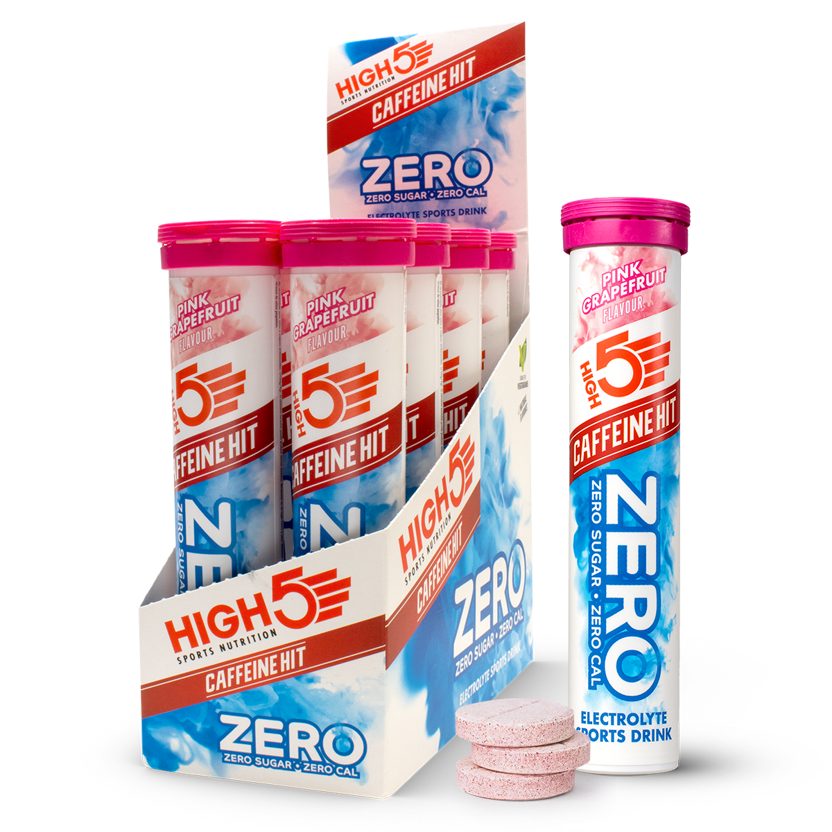 HIGH5 ZERO Caffeine Hit Tablets Pink Grapefruit Box of 8