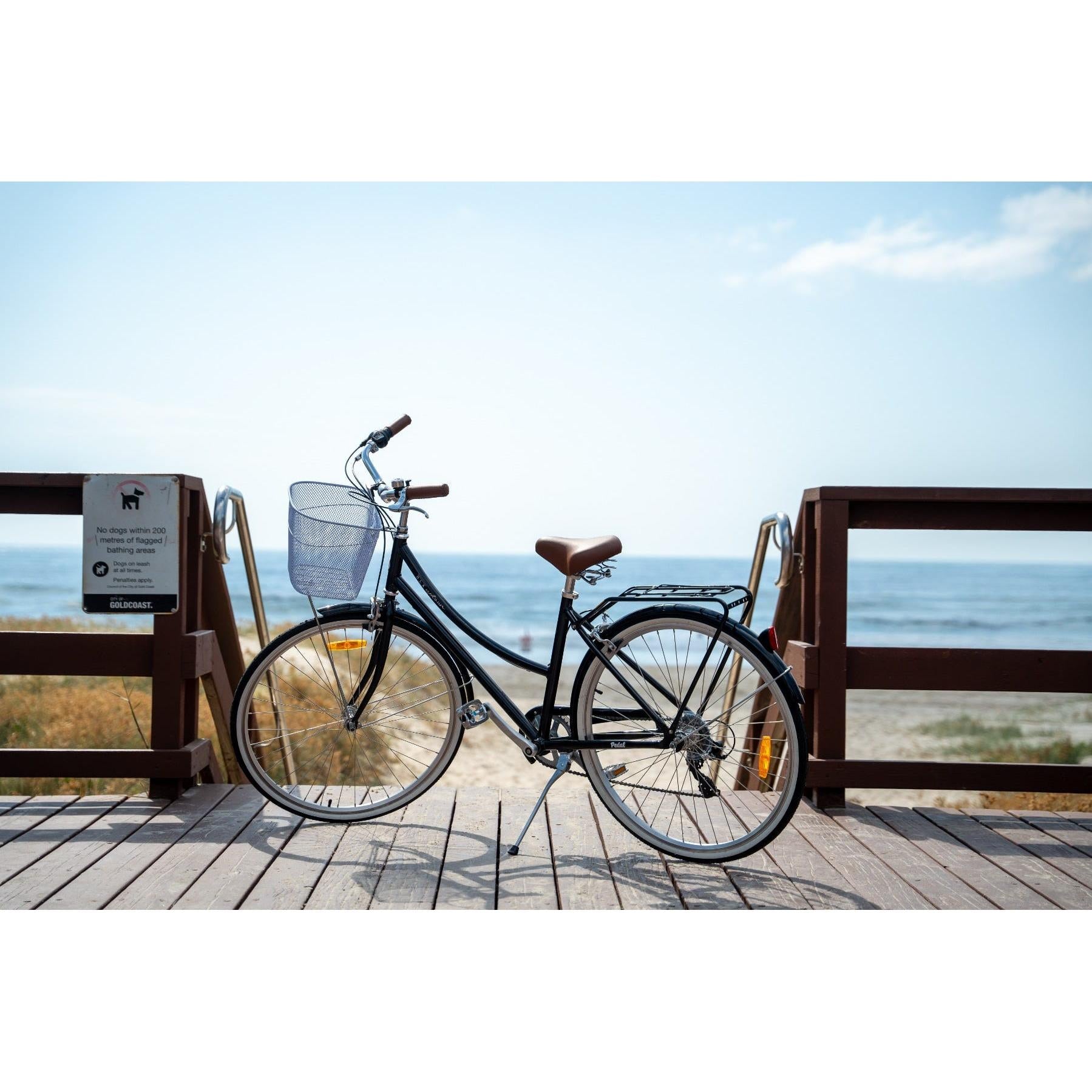 Pedal Uptown DLX Vintage Cruiser Bike Black