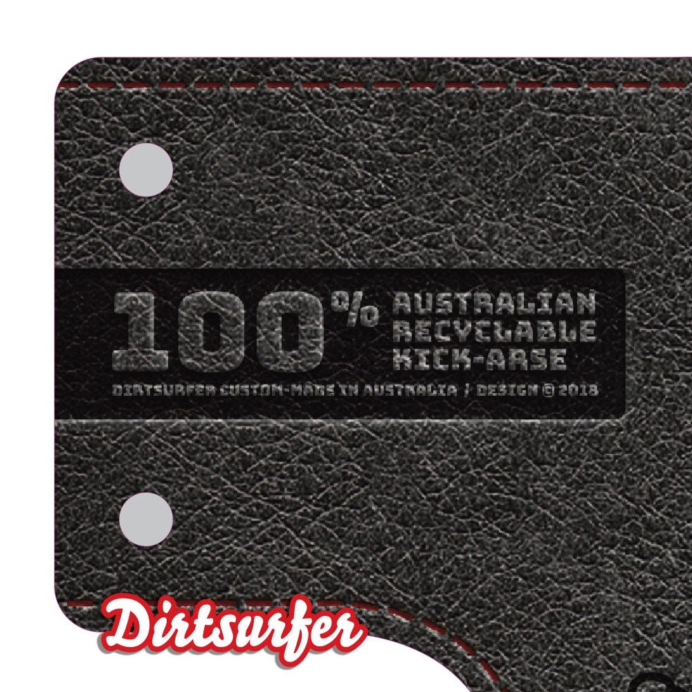 Dirtsurfer MTB Front Mudguard Leather Look Logo Black/ Grey