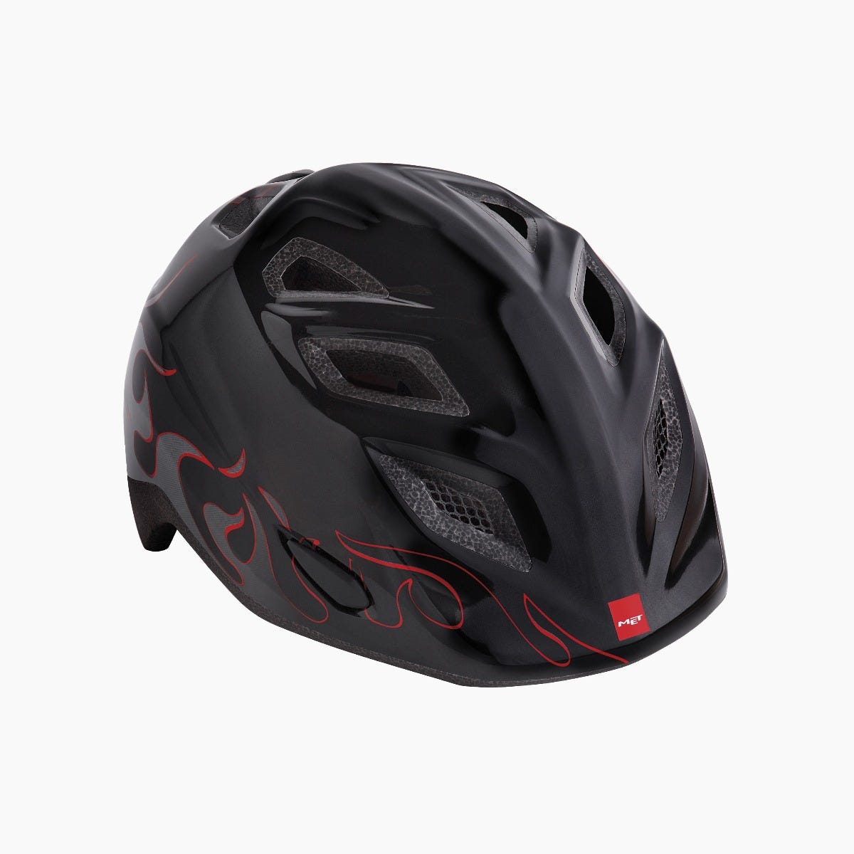 MET Elfo/Genio Black Flames Boys Helmet