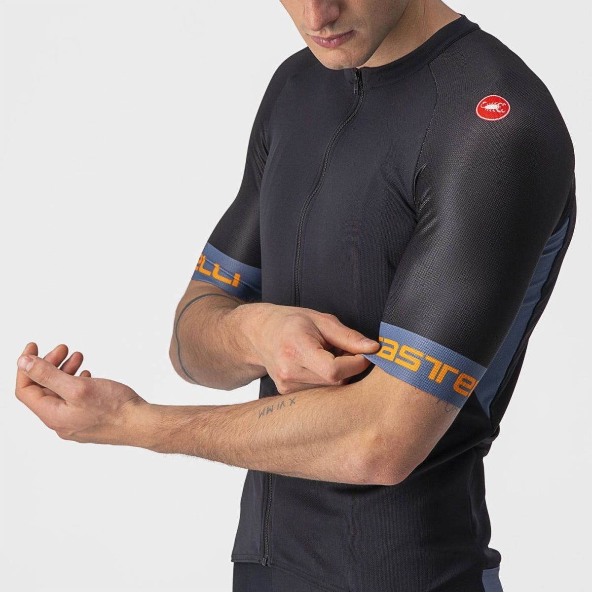 Castelli Entrata VI Jersey Light Black/Steel Blue